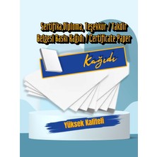 Orbak Kağıtçılık A4 Parlak Kuşe Baskı Kağıdı 25 Adet | Sertifika, Takdir ve Teşekkür Belgesi | Certificate Paper