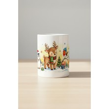 Sevimli Kış Hayvanları Temalı Porselen Kupa (Winter Friends)