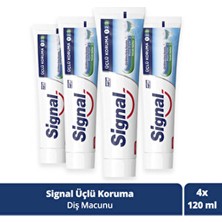 Signal Diş Macunu Üçlü Koruma Naneli Aroma 120ML (4 Adet) Koruyucu Özellikli