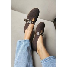 Topukla Ops 075 01 Topukla Kadın Deri Toka Detaylı Babet