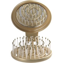 Proco Beauty Makaron Metalik - Üç Boyutlu 3D Esnek Aynalı Çanta Boy Saç Fırçası - Compact Detangler