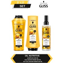 Gliss Oil Nutritive Şampuan 400ML + Saç Kremi 360ML + Sıvı Saç Kremi 200 ml