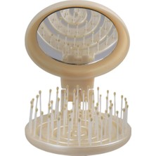 Proco Beauty Makaron Metalik - Üç Boyutlu 3D Esnek Aynalı Çanta Boy Saç Fırçası - Compact Detangler