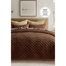 Evlen Home Collection Kapitone Kadife Yatak Örtüsü Seti Tek Kişilik Supersoft 2 Parça Yumuşak Elyaf Dolgulu Çeyizlik