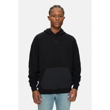 Ecko Unltd. Raleıgh Siyah Kapüşonlu Nakışlı Oversize Erkek Sweatshirt
