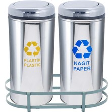 Çevre Endüstri Ürünleri ZK-1002C Paslanmaz Çelik 2'li Geri Dönüşüm Seti