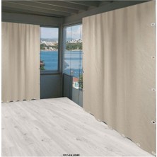 Ceylan Home Balkon Perdesi Brandası Kuş Gözü Seçenekli Düz Krem