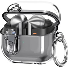 Caseonn Samsung Galaxy Buds 3 Fe Kılıf Güvenli Kilitli Koruma Kılıfı Şeffaf