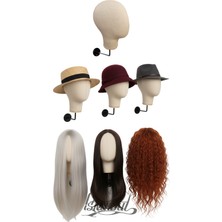 Manken İstanbul Duvara Monte Kumaş Kaplı Aksesuar Mankeni Şapka Mankeni Peruk Mankeni