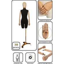 Manken İstanbul 38 Beden Gold Kafalı Gold Ayaklı Pantolon Giyebilen Terzi Mankeni Vitrin Mankeni Prova Mankeni