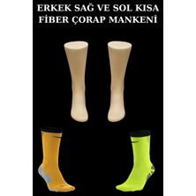 Manken İstanbul Yerli Üretim Polyester Erkek Sol ve Sağ Ayak Kısa Çorap Mankeni (Çift)