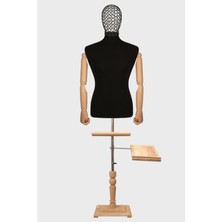 Manken İstanbul Erkek Tel Kafalı Ahşap Kollu Lüks Ayaklı Terzi Mankeni