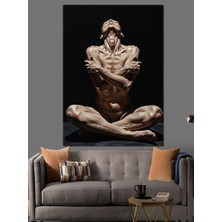 Artmeg Zayıf Kadın Oturuyor Sanat Dekoratif Kanvas - Mdf Ahşap Tablo