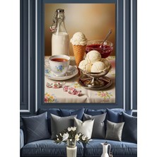 Artmeg Kahve ve Dondurma Keyfi Dekoratif Kanvas - Mdf Ahşap Tablo
