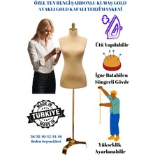 Manken İstanbul Gold Detaylarla Zarafet-Özel Kumaşlı Gold Ayaklı İğne Batabilen Terzi Mankeni (36-38-40-42-44-46)