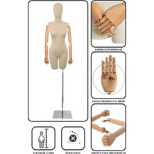 Manken İstanbul Pinokyo Ahşap Kollu Kumaş Kafalı  Vitrin Mankeni Terzi Mankeni (36-38-40-42-44-46 Beden)