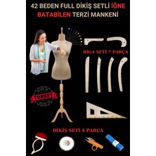 Manken İstanbul 42 Beden Riga ve Dikiş Setli Punto Dikişli İğne Batabilen Terzi Mankeni Prova Mankeni Ham
