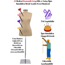 Manken İstanbul Ekonomik 44 Beden Dik ve Yatay İğne Batabilen Sünger Metal Ayaklı Terzi Mankeni Po-01