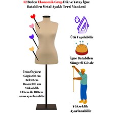 Manken İstanbul Ekonomik 42 Beden Dik ve Yatay İğne Batabilen Sünger Metal Ayaklı Terzi Mankeni Po-01