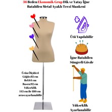 Manken İstanbul Ekonomik 36 Beden Dik ve Yatay İğne Batabilen Sünger Metal Ayaklı Terzi Mankeni Po-01