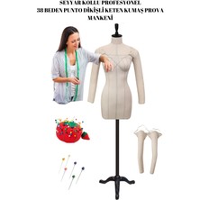 Manken İstanbul Profesyonel 38 Beden Seyyar Kollu İğne Batabilen Terzi Mankeni Prova Mankeni