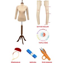 Manken İstanbul Dikiş Seti Seyyar Kollu 36 Beden Sünger İğne Batabilen Terzi Mankeni Prova Mankeni