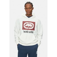 Ecko Unltd. Rıco Beyaz Kapüşonlu Baskılı Oversize Erkek Sweatshirt