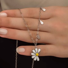 Aya Diamond Gümüş Rodyum Papatya Seviyor Sevmiyor Bayan Kolye