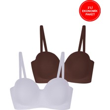 Koza 2'li Paket - Kadın Fitilli Straplez Sütyen