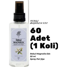 Rebul Magnolia Edc 50 ml Sprey Pet Şişe 60 Adet (1 Koli) Magnolia Kokulu Kolonya