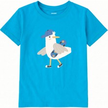 Colermi Pamuk Kumaş Çocuk Tişörtü – Skateboard Martı Baskılı Çocuk T-Shirt