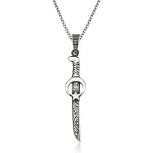 Aya Diamond Gümüş Ay Yıldız Kılıç Erkek Kolye