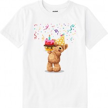 Colermi Pamuk Kumaş Çocuk Tişörtü – Party Bear Ayıcık Baskılı Çocuk T-Shirt