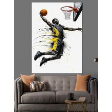 Tablomega Basketbolcu Zıplayan Silüet Dekoratif Kanvas - Mdf Ahşap Tablo