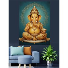 Tablomega Fil Tanrı Ganesha Figürü Dekoratif Kanvas - Mdf Ahşap Tablo