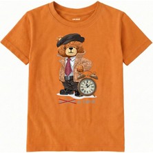 Colermi Pamuk Kumaş Çocuk Tişörtü – Time Bear Ayıcık Baskılı Çocuk T-Shirt