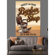 Tablomega Berber Koltuğu Görselli Berber Dükkanı Tabela Afişi Dekoratif Kanvas - Mdf Ahşap Tablo