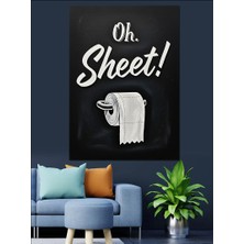 Tablomega Tuvalet Kağıdı Komik Yazılı Siyah Beyaz Dekoratif Kanvas - Mdf Ahşap Tablo