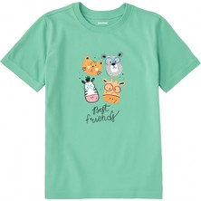 Colermi Pamuk Kumaş Çocuk Tişörtü – Best Friends Hayvan Baskılı Çocuk T-Shirt