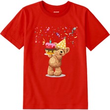 Colermi Pamuk Kumaş Çocuk Tişörtü – Party Bear Ayıcık Baskılı Çocuk T-Shirt