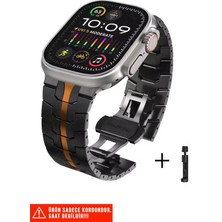 Nezih Case Apple Watch 2/3/4/5/6/7/8/9/se/ultra 42/44/45/49MM ve Seri 10/11 46MM Baklalı Paslanmaz Çelik Kordon