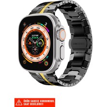 Nezih Case Apple Watch 2/3/4/5/6/7/8/9/se/ultra 42/44/45/49MM ve Seri 10/11 46MM Baklalı Paslanmaz Çelik Kordon