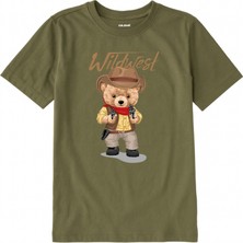 Colermi Pamuk Kumaş Çocuk Tişörtü – Wildwest Bear Ayıcık Baskılı Çocuk T-Shirt