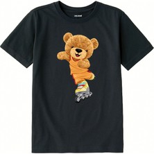 Colermi Pamuk Kumaş Çocuk Tişörtü – Skate Bear Ayıcık Baskılı Çocuk T-Shirt