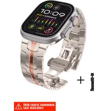 Nezih Case Apple Watch 2/3/4/5/6/7/8/9/se/ultra 42/44/45/49MM ve Seri 10/11 46MM Baklalı Paslanmaz Çelik Kordon