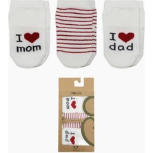 Bistyle Mom Dad 3'lü Penye Soket Çorap 10123 Ekru