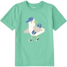 Colermi Pamuk Kumaş Çocuk Tişörtü – Skateboard Martı Baskılı Çocuk T-Shirt