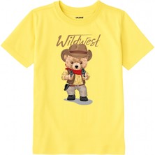 Colermi Pamuk Kumaş Çocuk Tişörtü – Wildwest Bear Ayıcık Baskılı Çocuk T-Shirt