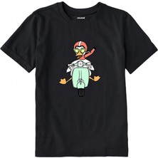 Colermi Pamuk Kumaş Çocuk Tişörtü – Motosikletli Ördek Baskılı Çocuk T-Shirt