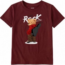 Colermi Pamuk Kumaş Çocuk Tişörtü – Rock Bear Ayıcık Baskılı Çocuk T-Shirt